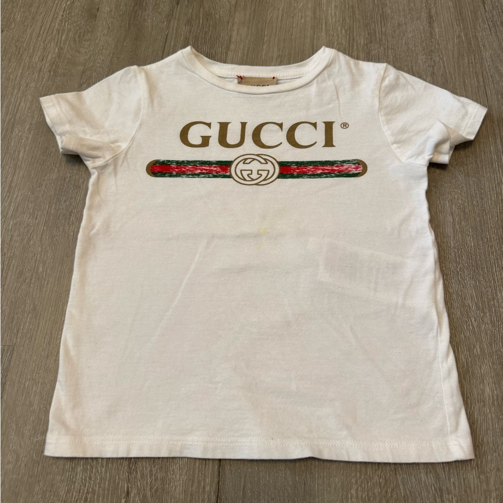 Gucci Cotton T Shirt With Gucci Logo Sz 4T